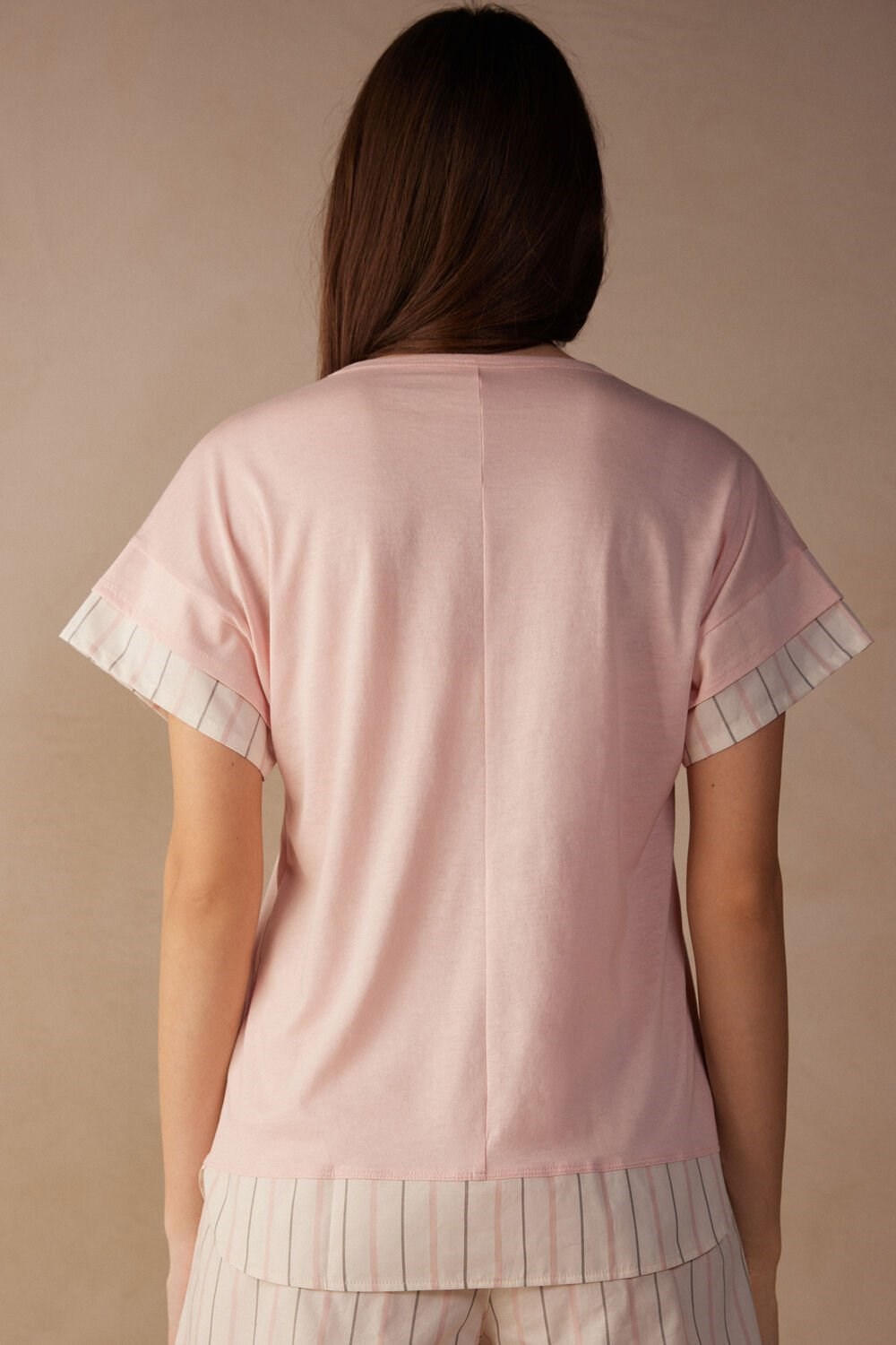 Intimissimi Soft Spring Short Sleeve Cotton T-Shirt Pale Pink - 234j - Spring Pink | 2417DLCQG