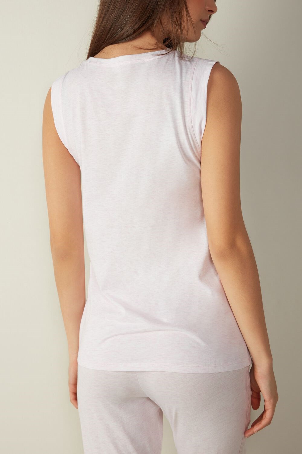 Intimissimi Sporty Cotton Camisole in Supima® Ultrafresh Cotton Pink - 639i - Primrose Pink Heather | 4813IOCQP