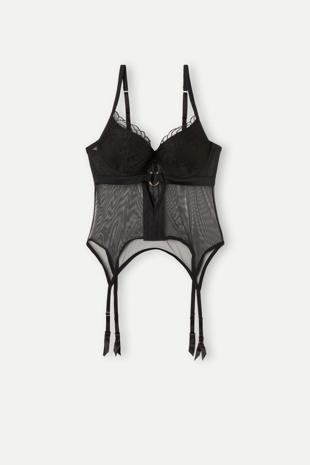 Intimissimi Steal the Show Guipure Demi-Cup Bra Black - 019 - Black | 8716OGPJL