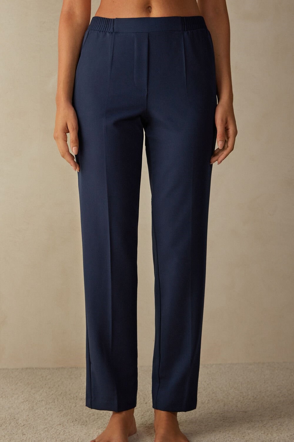 Intimissimi Straight Cut Pants with Pockets Blue - 1467 - Intense Blue | 6973KDGHS