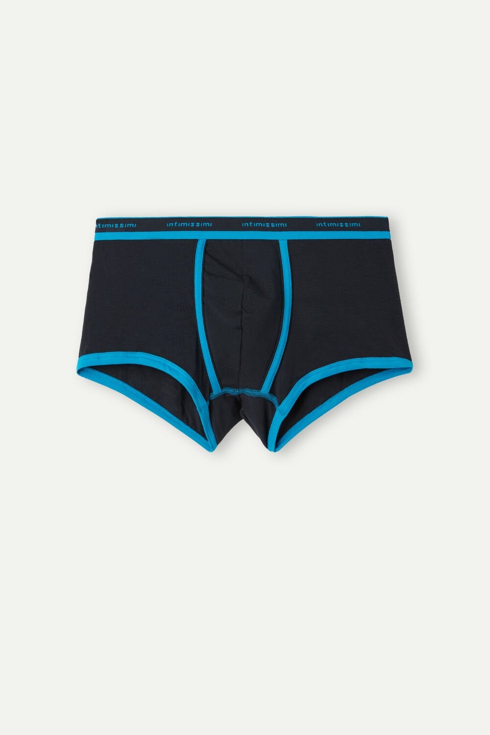 Intimissimi Stretch Supima® Cotton Boxer Shorts with Logo Detail Black - 204j - Midnight Blue / Celestial | 4738UYNRA