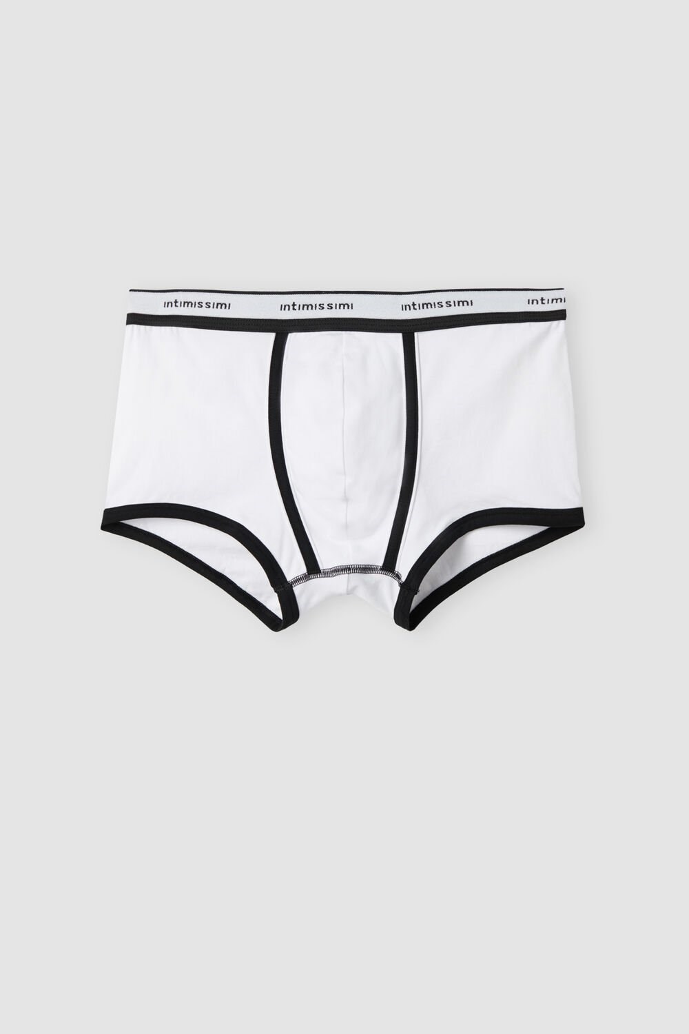 Intimissimi Stretch Supima® Cotton Boxer Shorts with Logo Detail Multicolor - 143i - White / Black | 8329WIPNJ