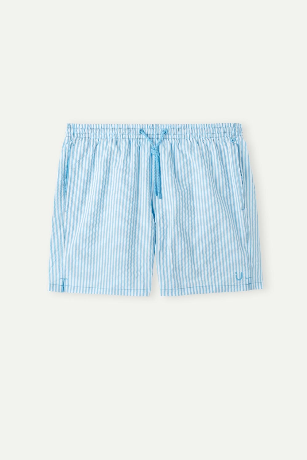 Intimissimi Stripe Print Seersucker Swim Trunks Blue - 279j - White / Light Blue | 9345VHYIA