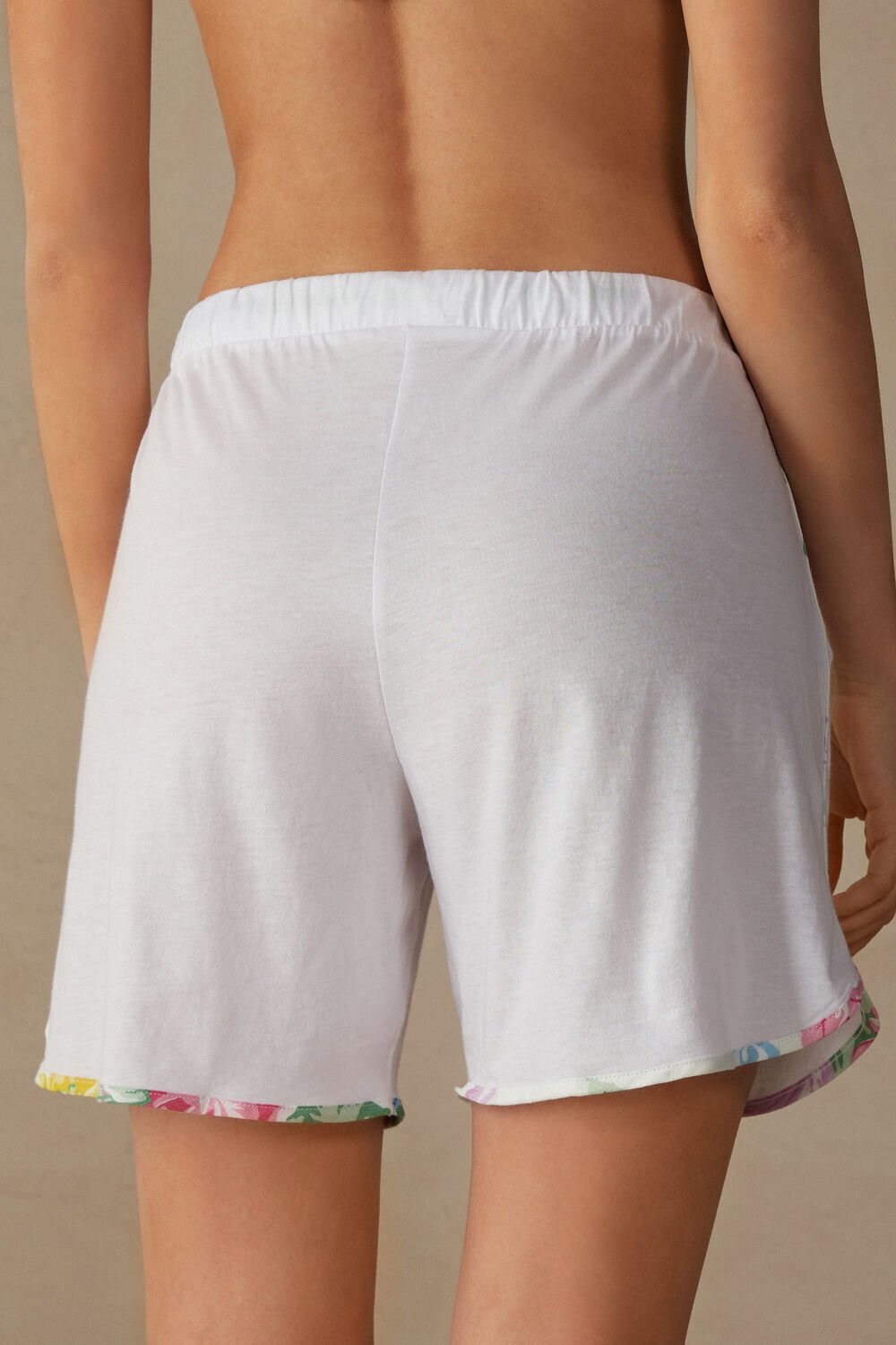 Intimissimi Summer Garden Shorts in Supima® Ultrafresh Cotton White - 001 - White | 9630LXRCP