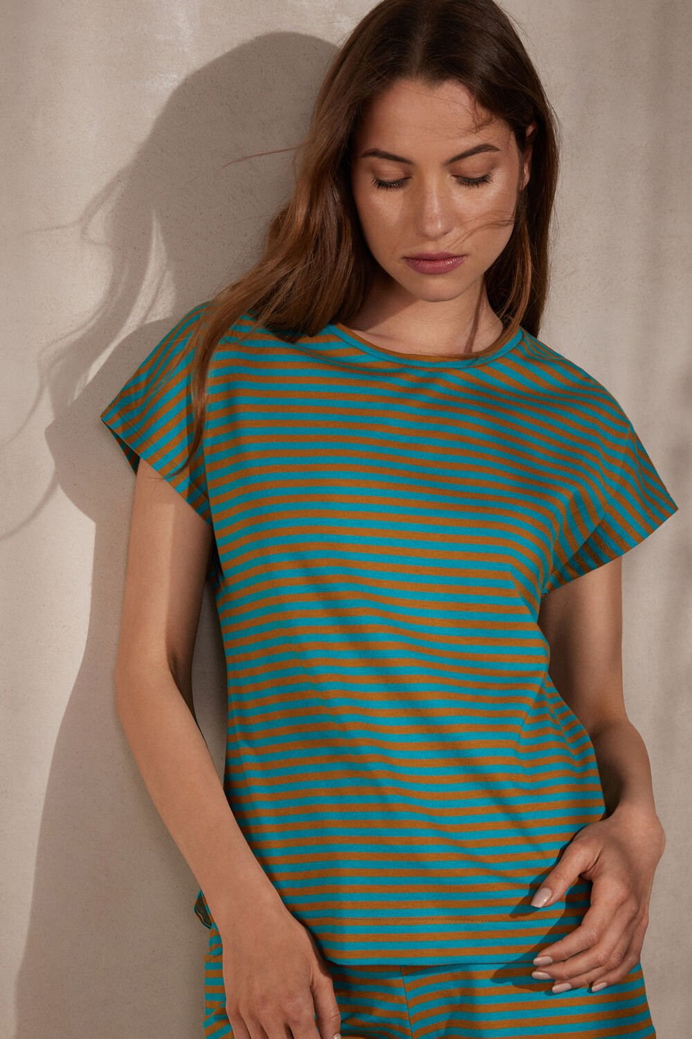 Intimissimi Summer Vibes Striped Top Green - 242j - Summer Vibes Stripe | 7081SHZKA