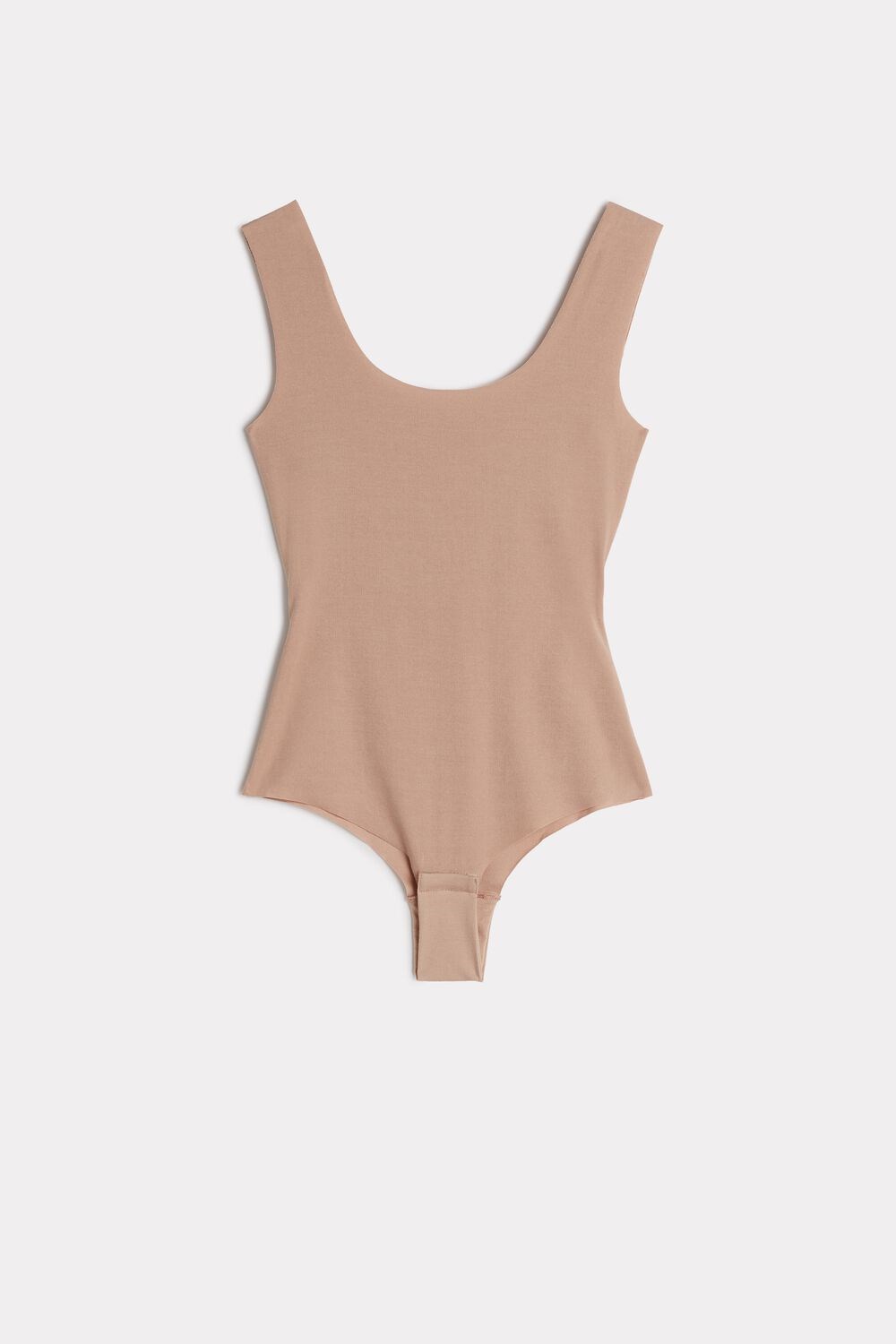 Intimissimi Supima Cotton® Scoop Neck Bodysuit Natural - 044 - Soft Beige | 8903EJHNX