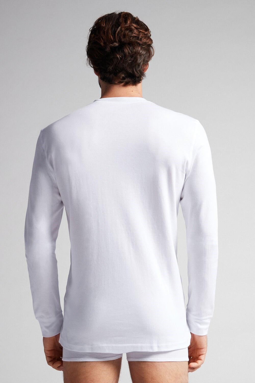 Intimissimi Supima Interlock Long-Sleeve Top White - 001 - White | 0697RXTMG