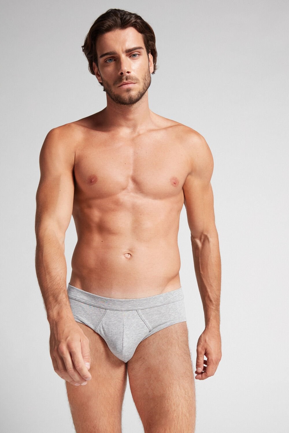 Intimissimi Supima® Cotton Briefs Grey - 031 - Light Heathered Grey | 2870IFUBJ