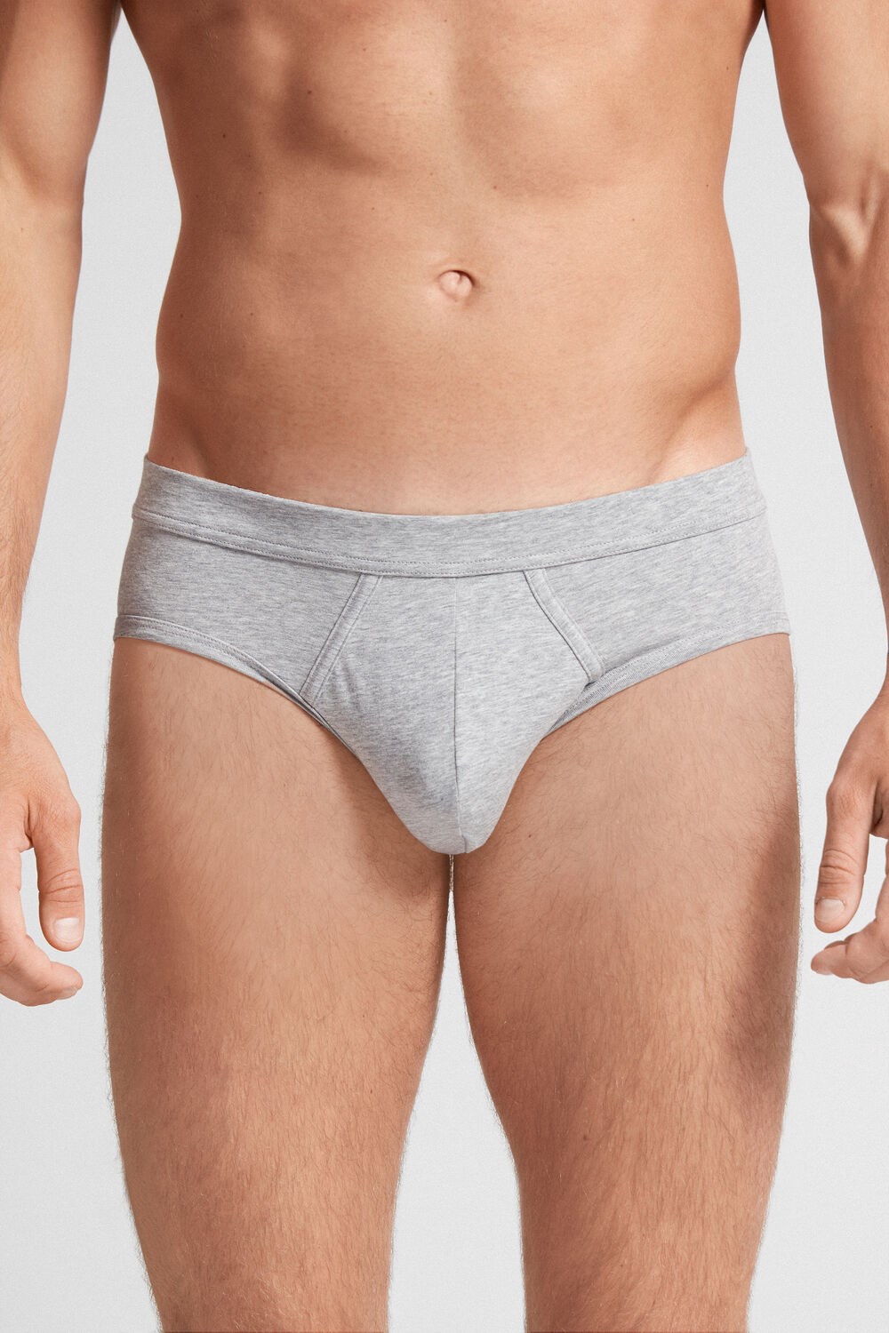 Intimissimi Supima® Cotton Briefs Grey - 031 - Light Heathered Grey | 2870IFUBJ