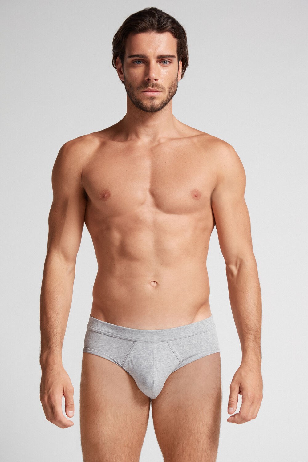 Intimissimi Supima® Cotton Briefs Grey - 031 - Light Heathered Grey | 2870IFUBJ