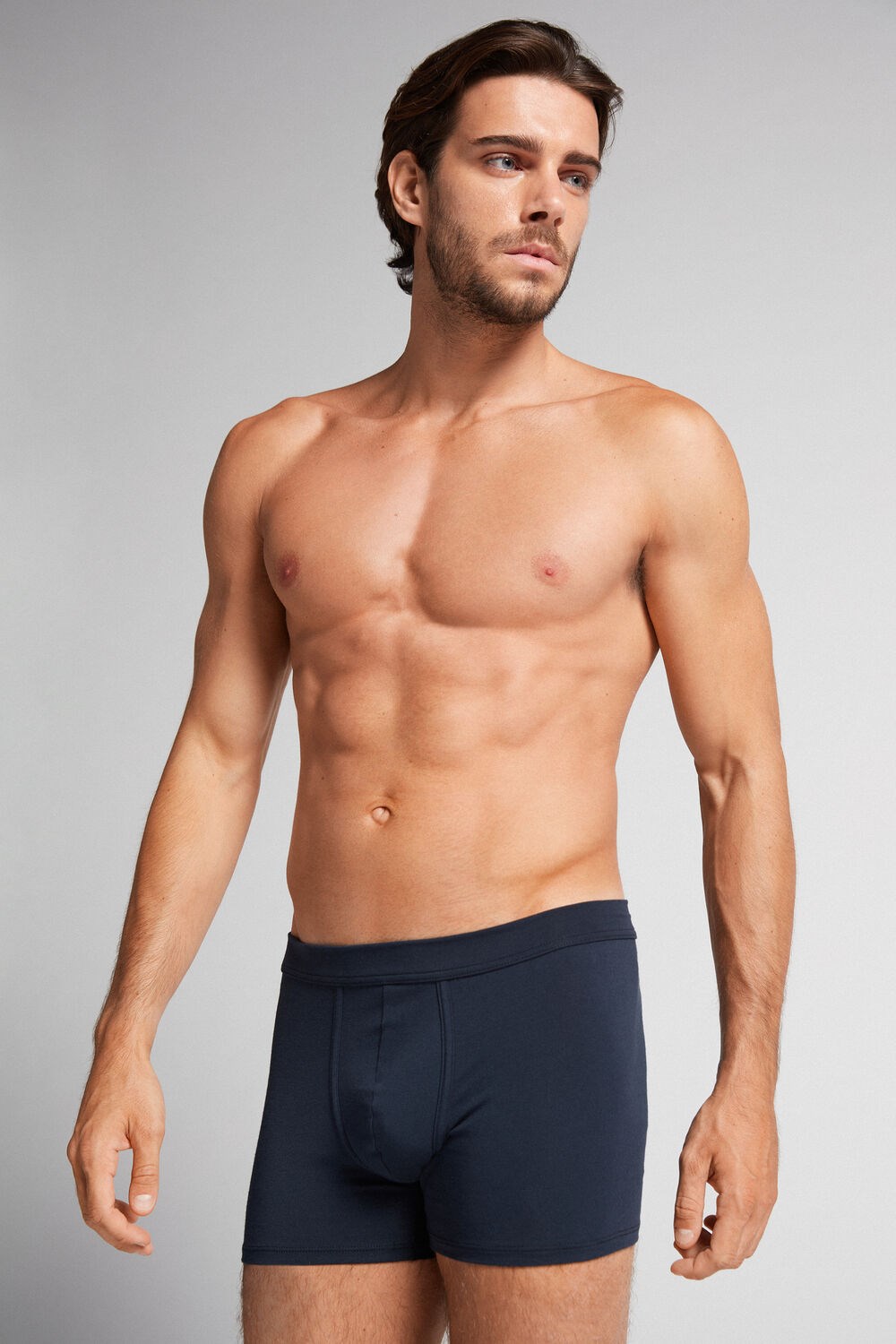 Intimissimi Supima® Cotton Loose Fit Boxers Blue - 800 - Midnight Blue | 0325IOXGA