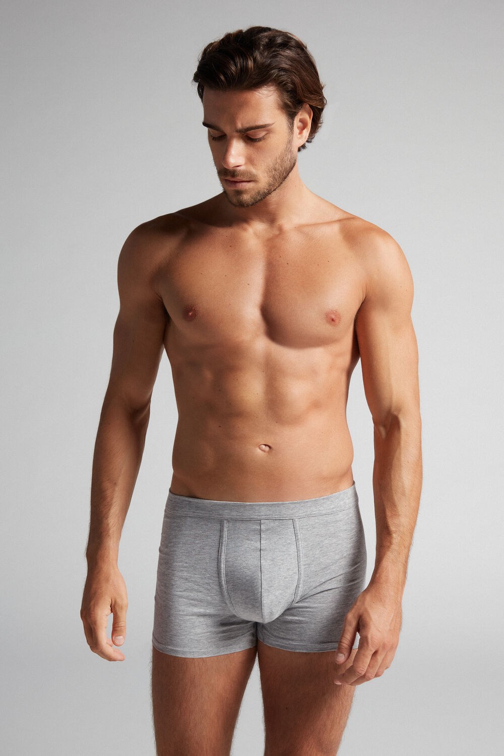 Intimissimi Supima® Cotton Loose Fit Boxers Grey - 031 - Light Heathered Grey | 5012IYDJM