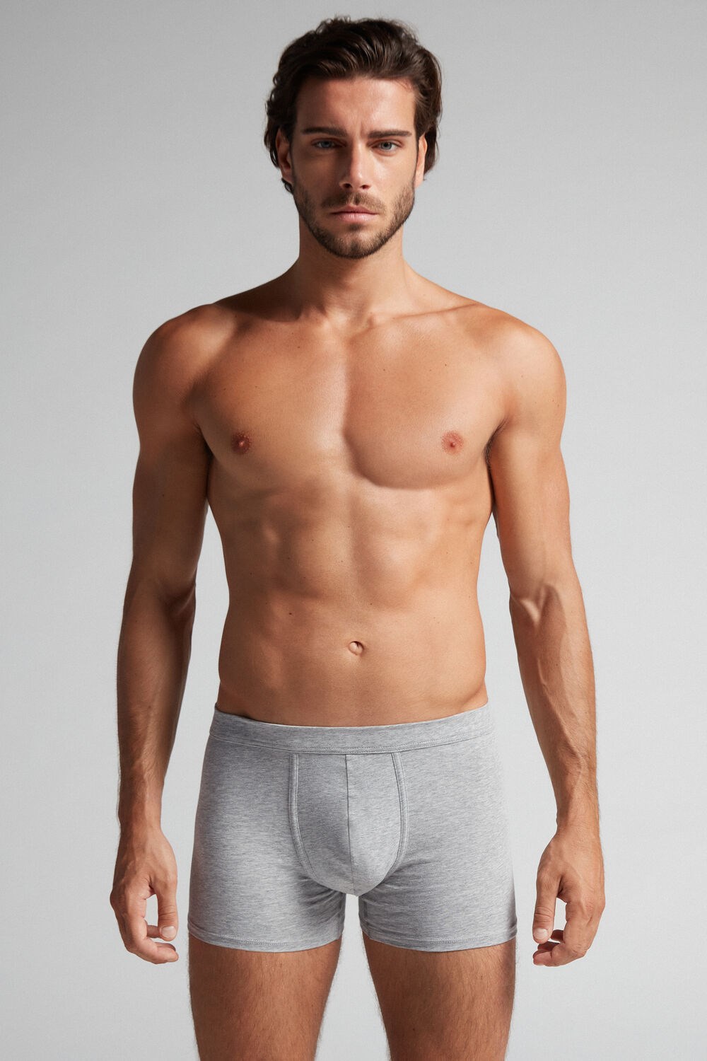 Intimissimi Supima® Cotton Loose Fit Boxers Grey - 031 - Light Heathered Grey | 5012IYDJM