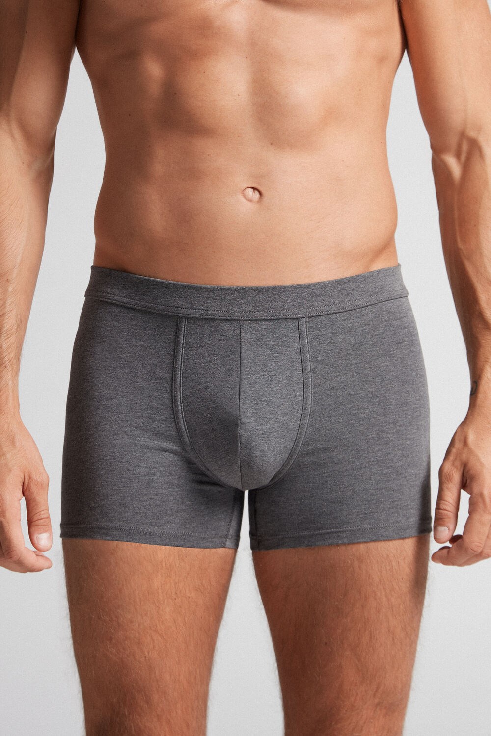 Intimissimi Supima® Cotton Loose Fit Boxers Dark Grey - 5227 - Heathered Graphite Grey | 7469LZACR