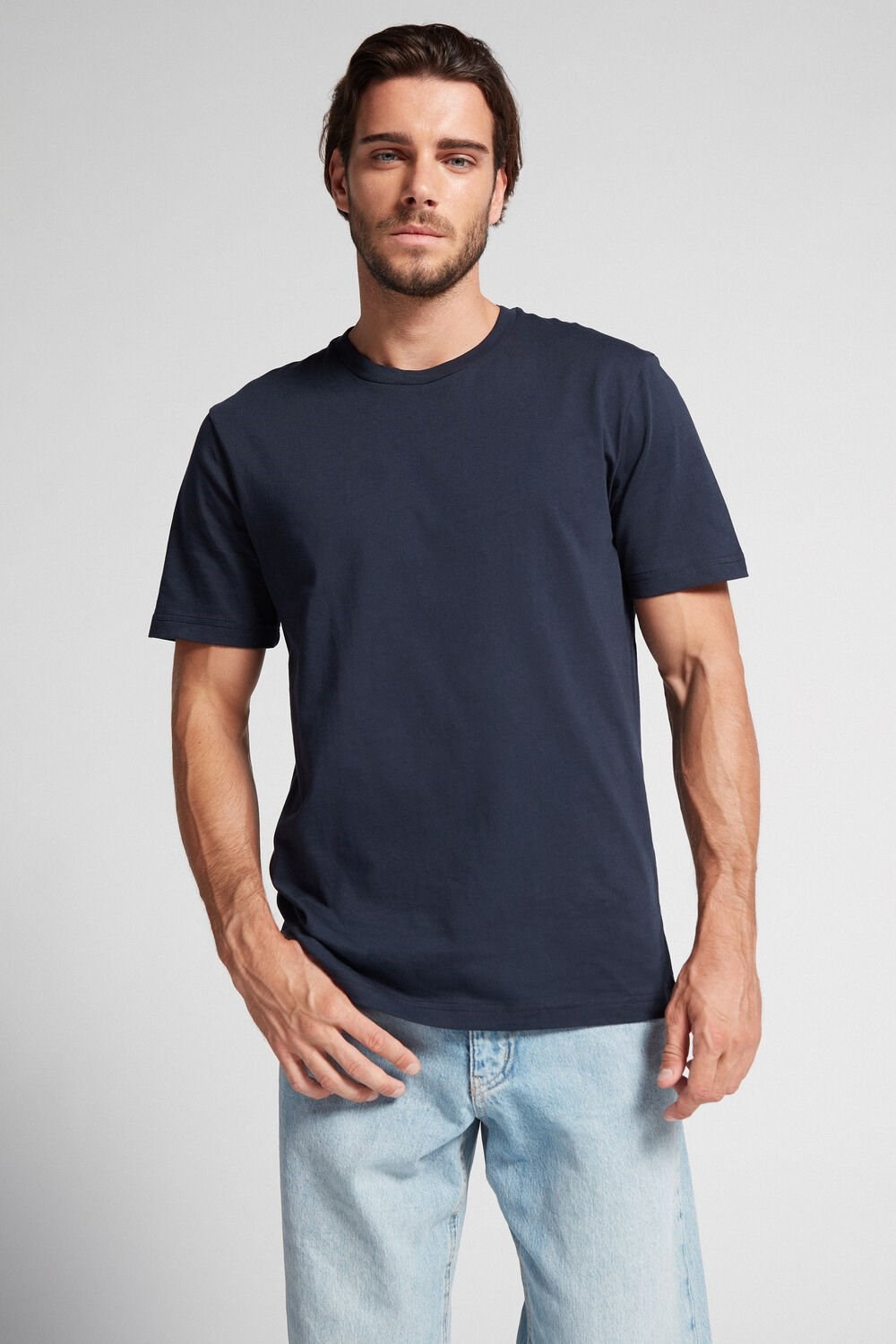 Intimissimi T-shirt in Cotton Jersey 800 - Midnight Blue | 7305USPBM