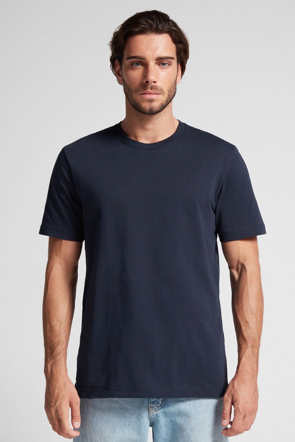 Intimissimi T-shirt in Cotton Jersey 800 - Midnight Blue | 7305USPBM