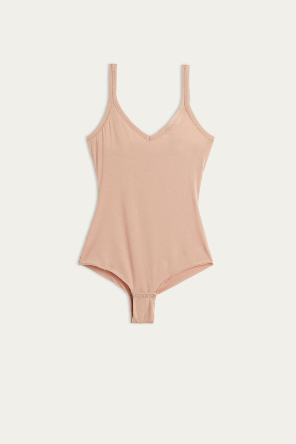 Intimissimi Tank Style Bodysuit in Supima® Ultralight Cotton Natural - 044 - Soft Beige | 1743DAPMK