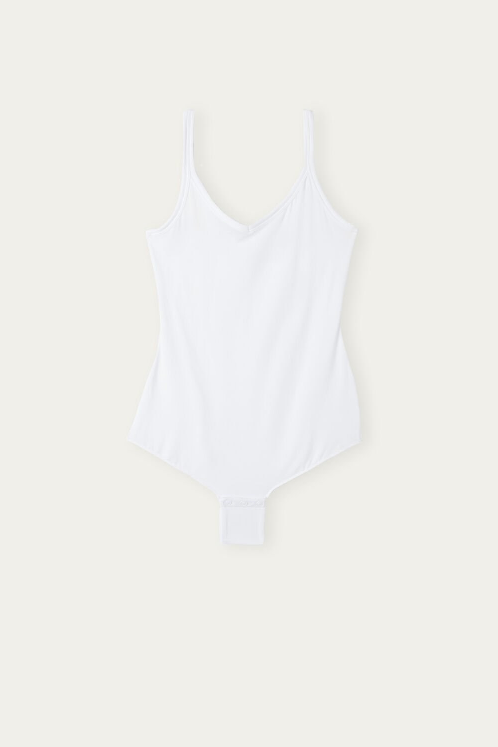 Intimissimi Tank Style Bodysuit in Supima® Ultralight Cotton 001 - White | 6103IEGZM