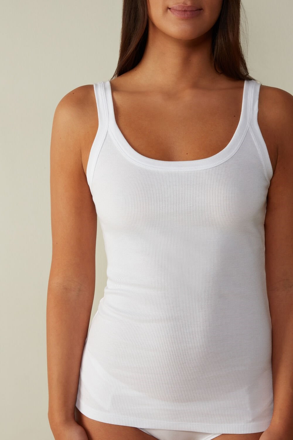 Intimissimi Tank Top in Supima® Cotton 001 - White | 4063VBNDW