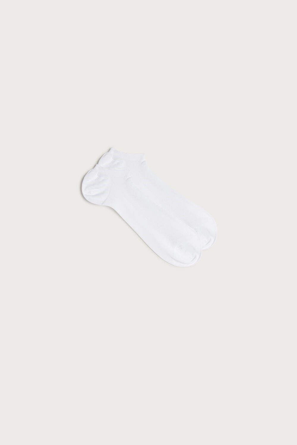 Intimissimi Tartan Cotton Ribbed Trainer Socks 001 - White | 8214AZSGE