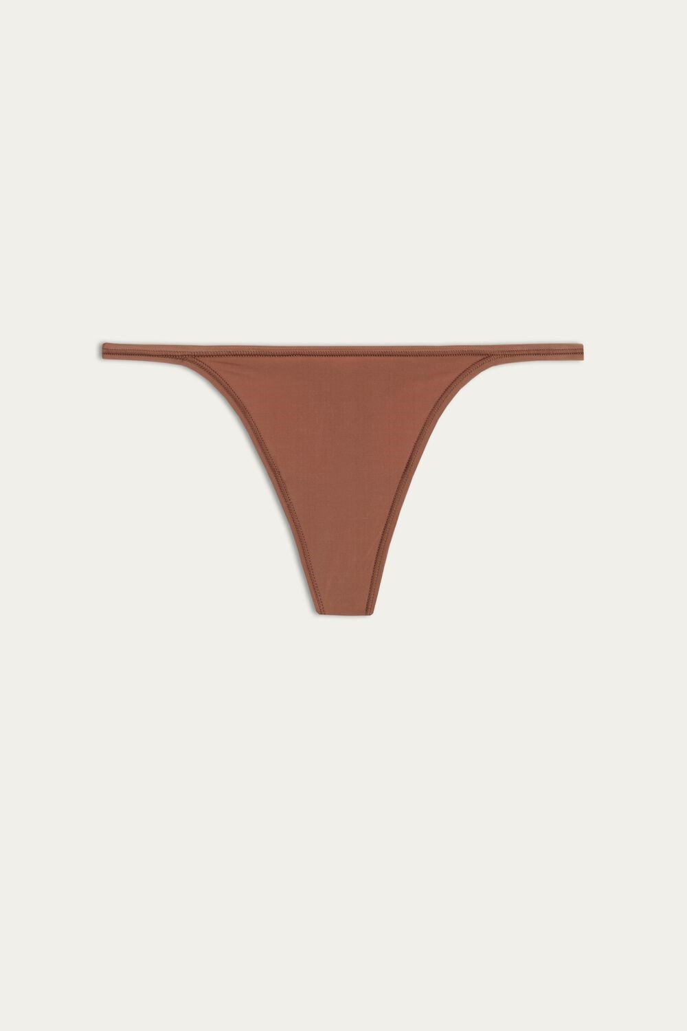 Intimissimi Thong with Ultralight Microfiber Straps Natural - 502i - Dark Beige | 0697JNFPM