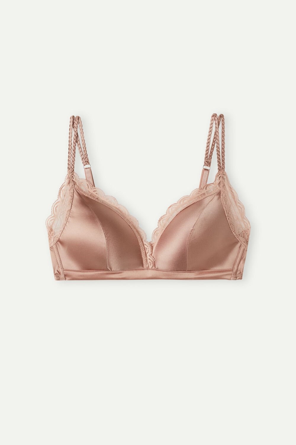 Intimissimi Tiziana Silk and Lace Triangle Bra Natural - 163i - Satin Pink | 0941GOEXY