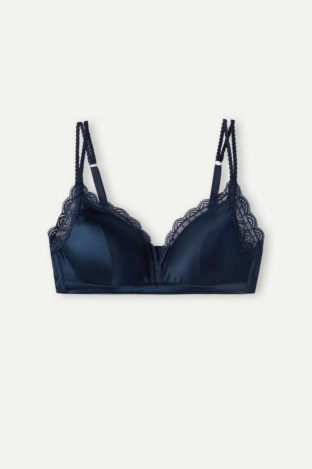 Intimissimi Tiziana Silk and Lace Triangle Bra Blue - 1467 - Intense Blue | 5967JMXGS