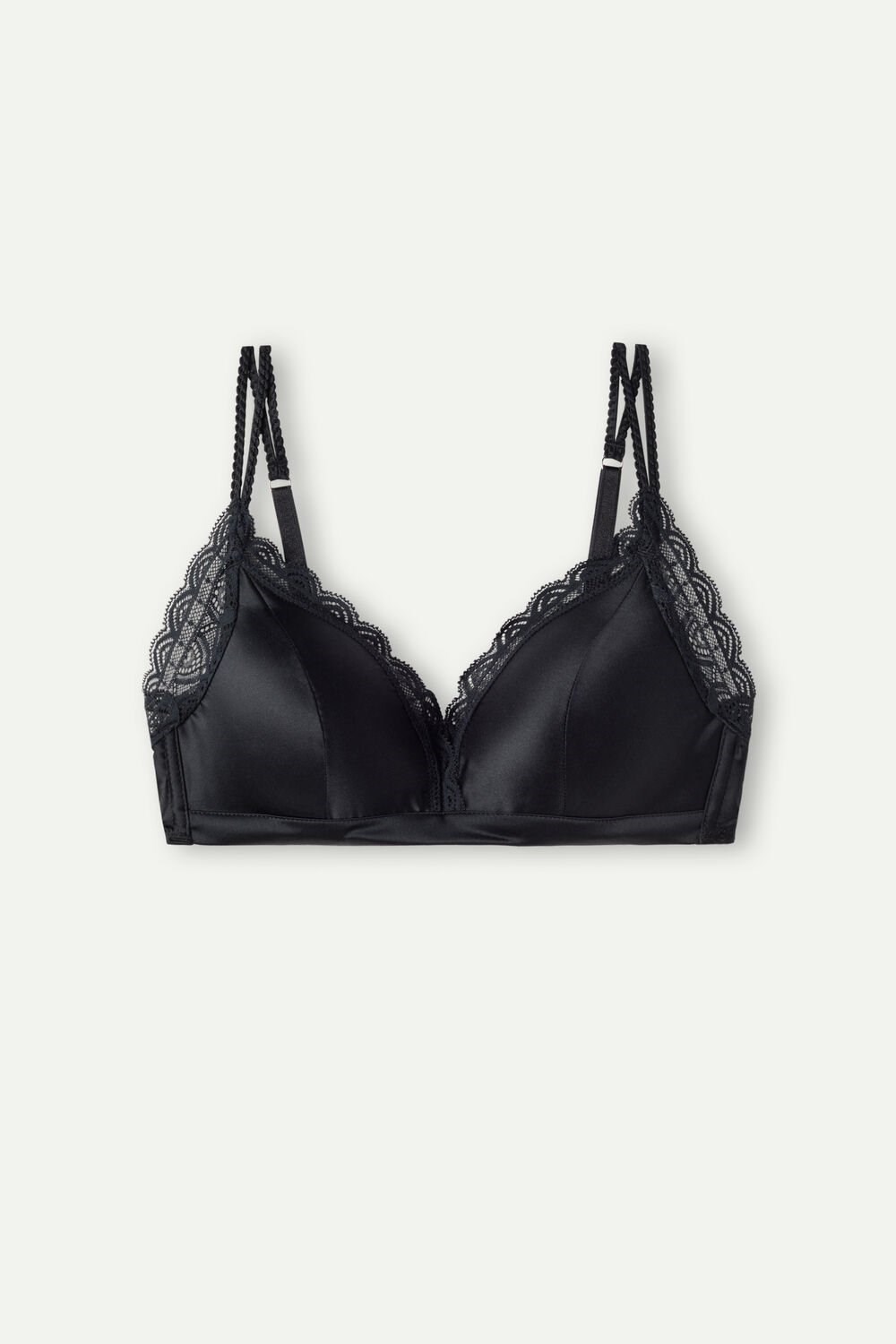 Intimissimi Tiziana Silk and Lace Triangle Bra Black - 019 - Black | 9480QZANW