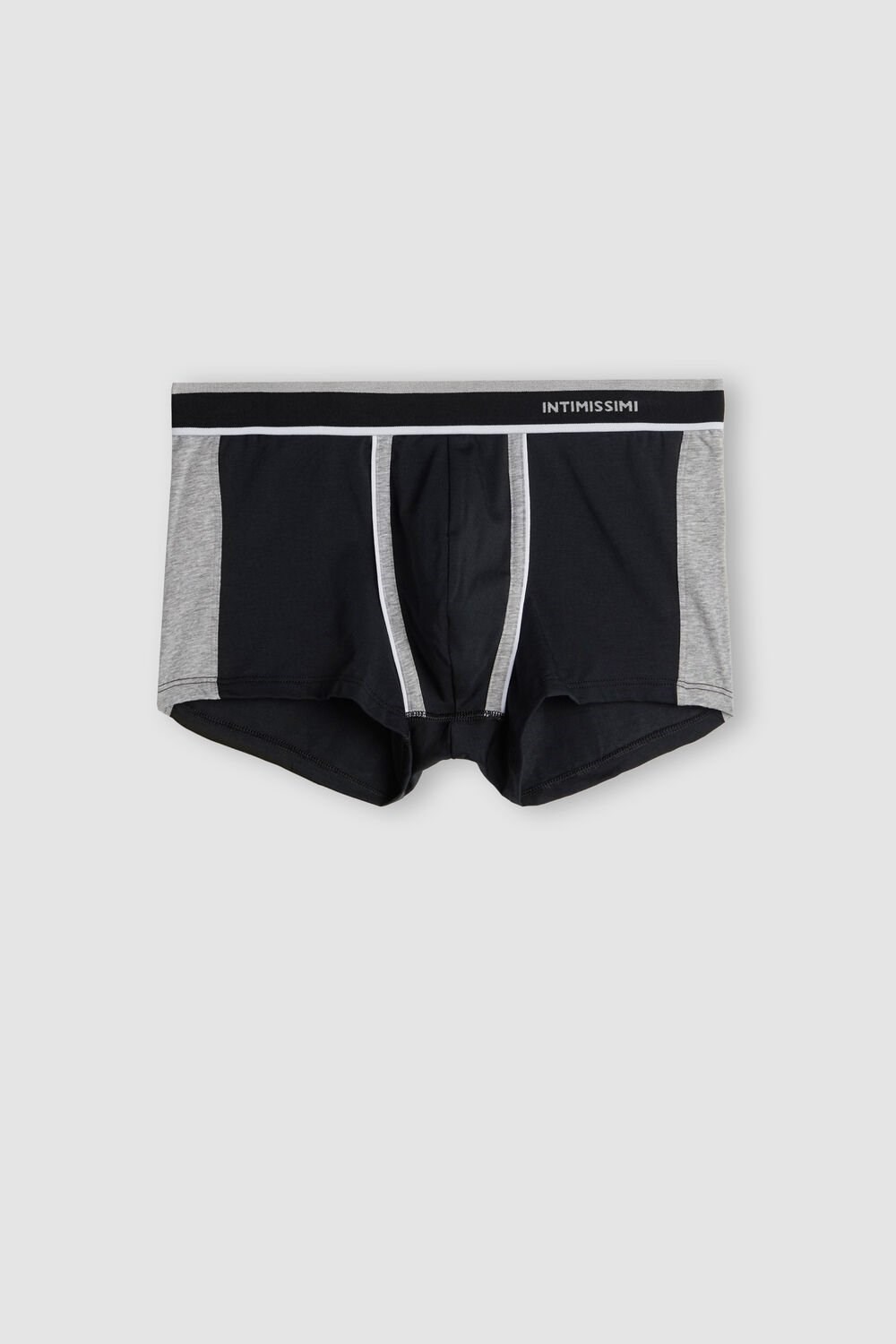 Intimissimi Two-tone Boxers in Stretch Supima® Cotton Black - 539i - Black / Light Grey Blend | 8291PXHLM