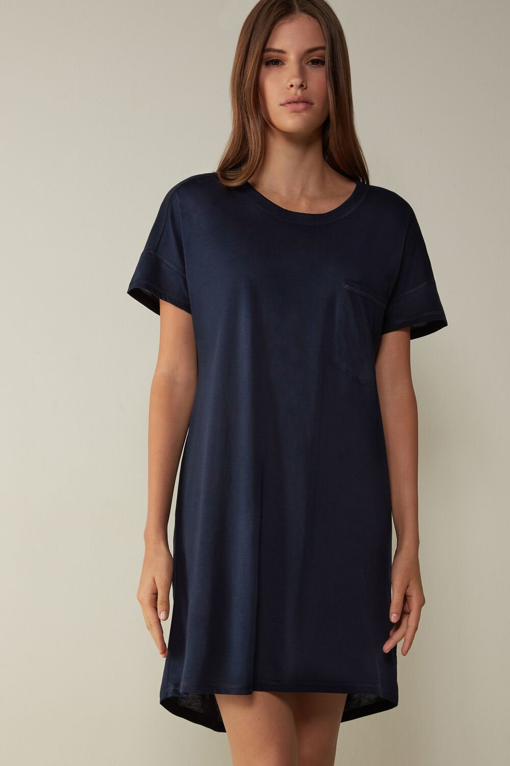 Intimissimi Ultrafresh Supima® Cotton Nightdress Blue - 1467 - Intense Blue | 1026MHNBD