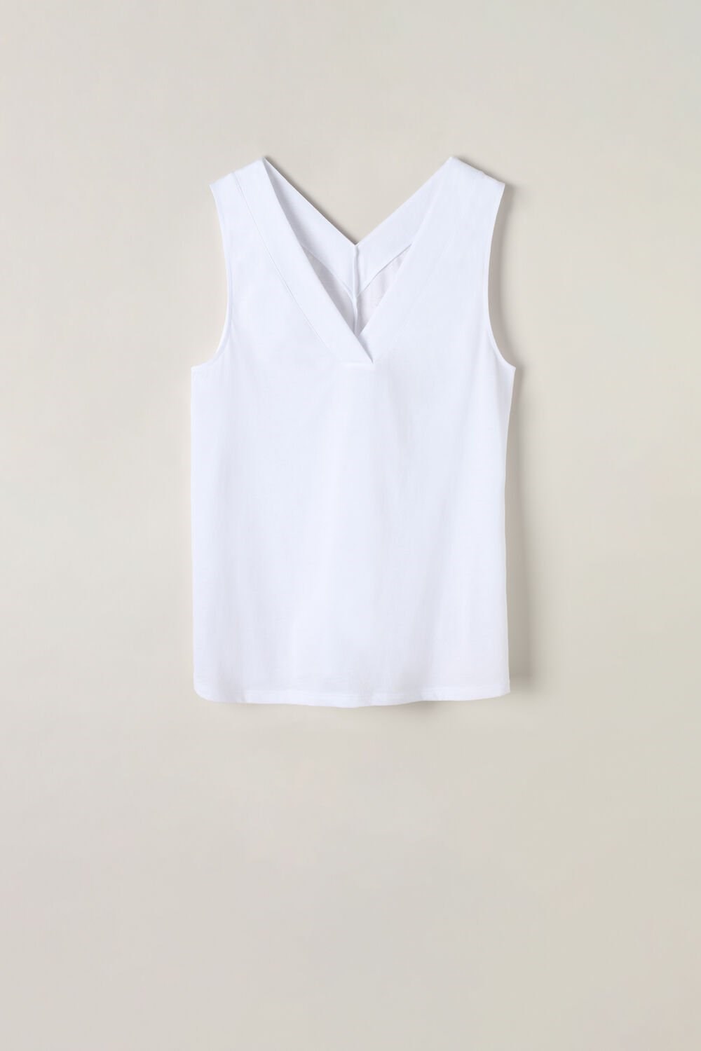 Intimissimi V-neck Top in Supima® Ultrafresh Cotton White - 001 - White | 0891JFHWM