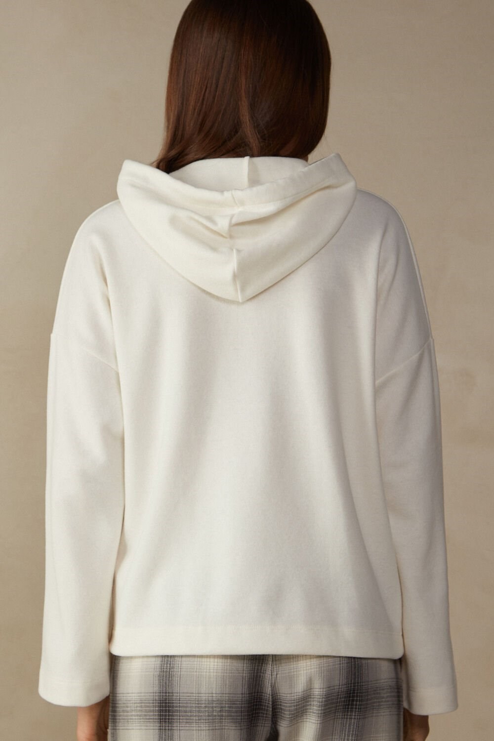 Intimissimi Warm Cuddles Hooded Top White - 2986 - Cream | 3564DHMIB