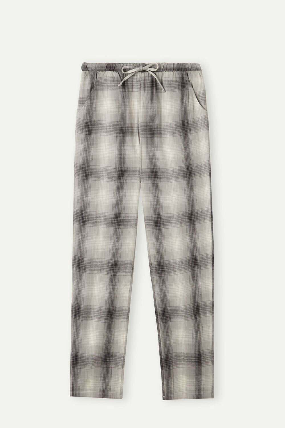 Intimissimi Warm Cuddles Pants in Brushed Cloth Grey - 149j - Grey / Creamy White Check Print | 1965WVKIR