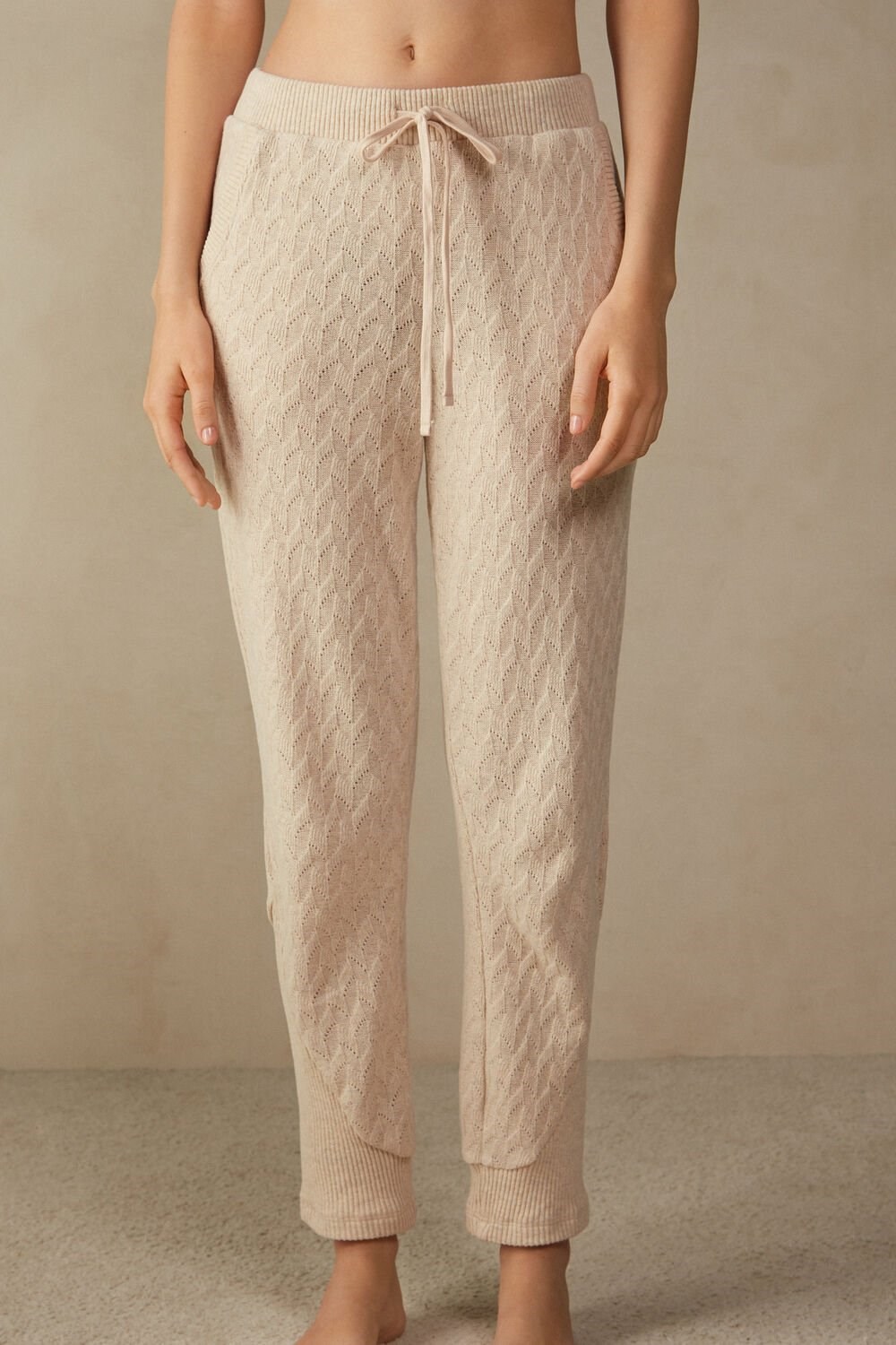 Intimissimi Winter Braid Full Length Cuffed Pants Beige | 5417AECPD