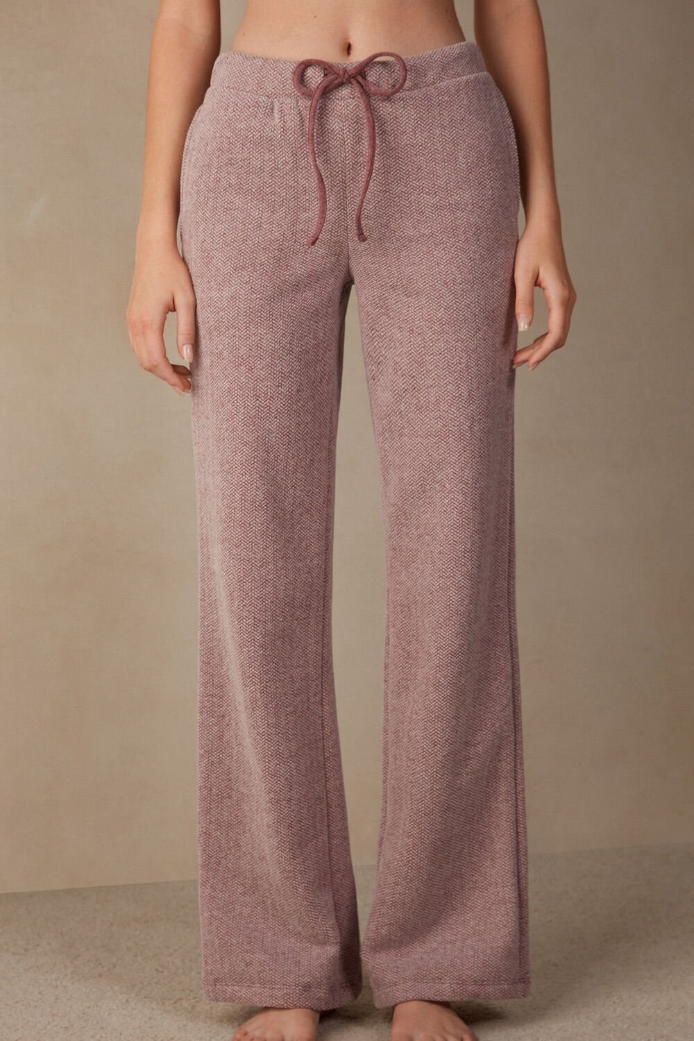 Intimissimi Winter Candies Full Length Sweatpants Dark Pink - 159j - Dark Pink Herringbone | 6397JADKN