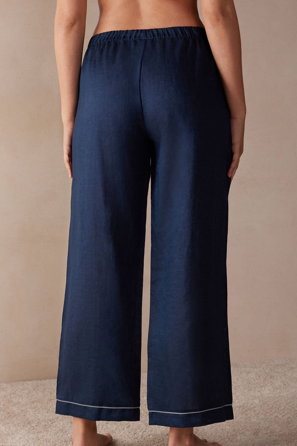 Intimissimi Yacht Night Linen Pants Blue - 243j - Sailor Blue | 4859FRTEJ