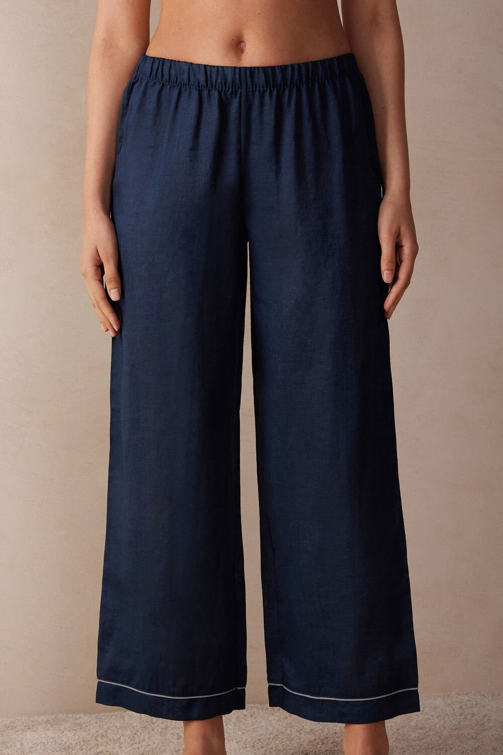 Intimissimi Yacht Night Linen Pants Blue - 243j - Sailor Blue | 4859FRTEJ