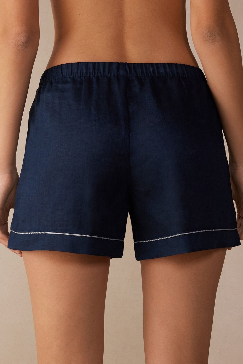 Intimissimi Yacht Night Linen Shorts Blue - 243j - Sailor Blue | 3824VMQPF