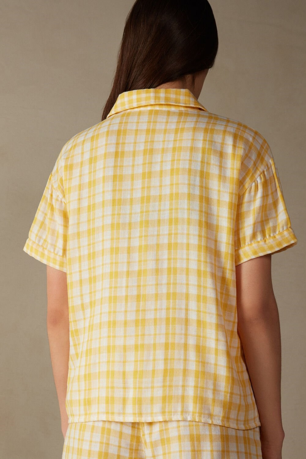 Intimissimi Yellow Submarine Short Sleeve Top Yellow - 909i - Yellow Tartan | 3674SYTJB