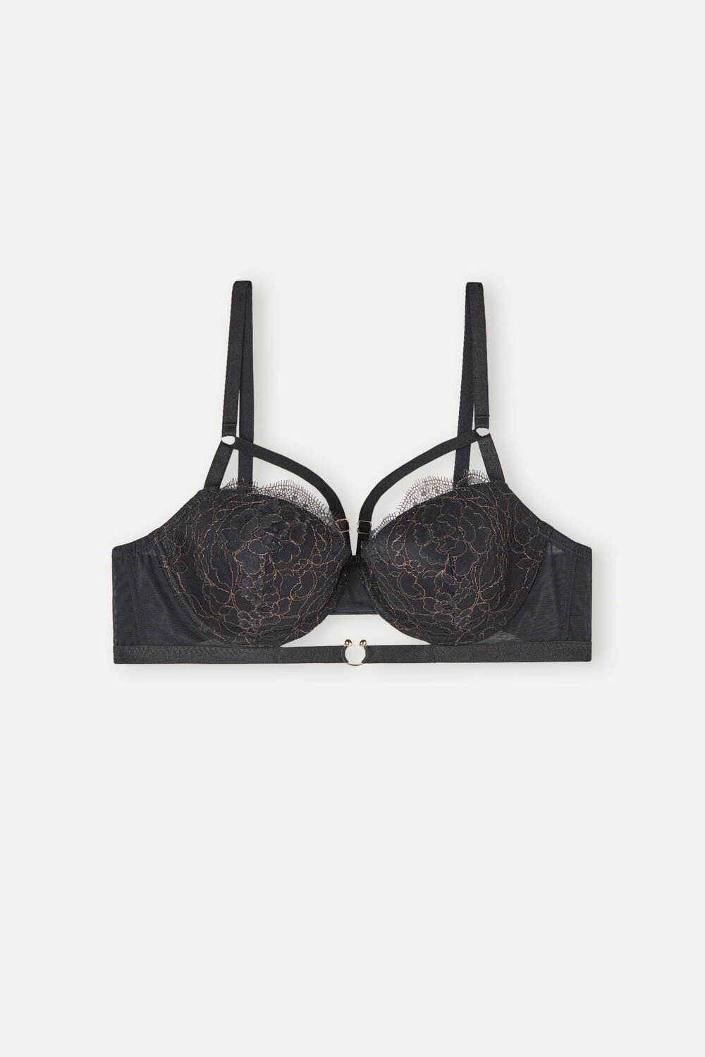 Intimissimi Your Private Party Sofia Balconette Bra Black - 138j - Black / Gold | 6982MESLK